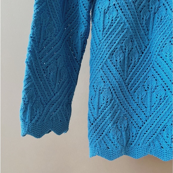Vintage Sky Blue Knit Cardigan - Picture 3 of 4